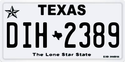 TX license plate DIH2389