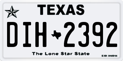 TX license plate DIH2392