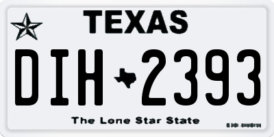 TX license plate DIH2393