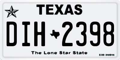 TX license plate DIH2398