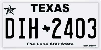 TX license plate DIH2403
