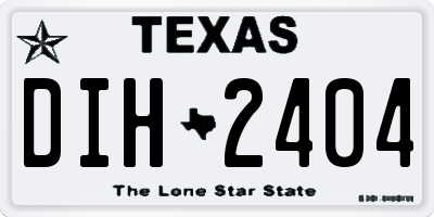 TX license plate DIH2404