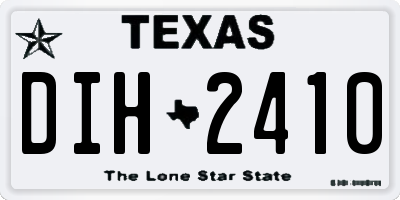 TX license plate DIH2410