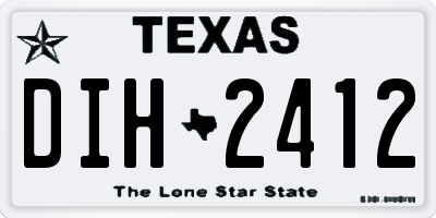 TX license plate DIH2412