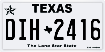 TX license plate DIH2416