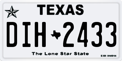 TX license plate DIH2433