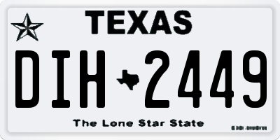 TX license plate DIH2449