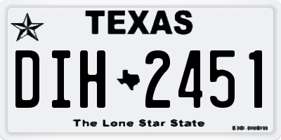 TX license plate DIH2451
