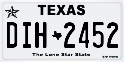 TX license plate DIH2452