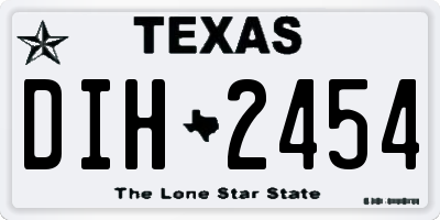 TX license plate DIH2454