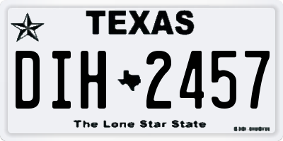TX license plate DIH2457