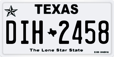 TX license plate DIH2458
