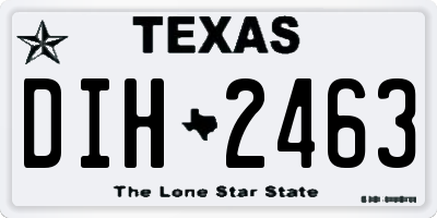 TX license plate DIH2463