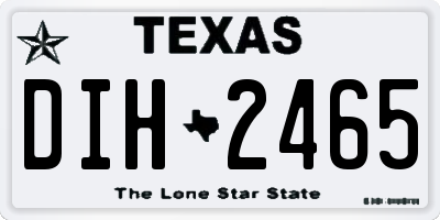 TX license plate DIH2465
