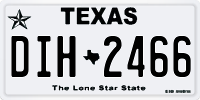TX license plate DIH2466