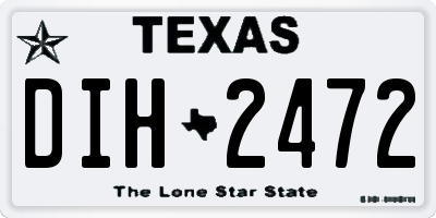 TX license plate DIH2472