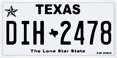 TX license plate DIH2478