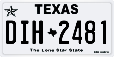 TX license plate DIH2481