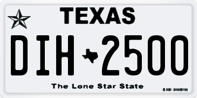 TX license plate DIH2500