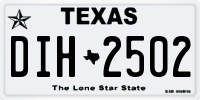 TX license plate DIH2502