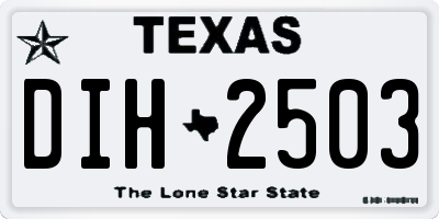 TX license plate DIH2503