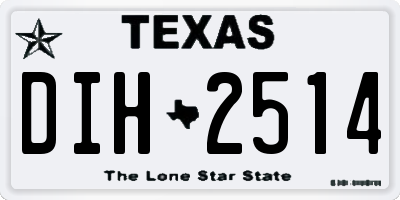TX license plate DIH2514