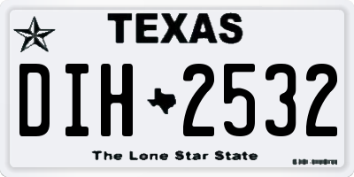 TX license plate DIH2532