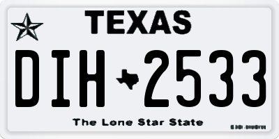TX license plate DIH2533