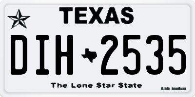 TX license plate DIH2535