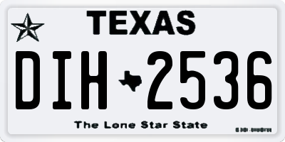 TX license plate DIH2536