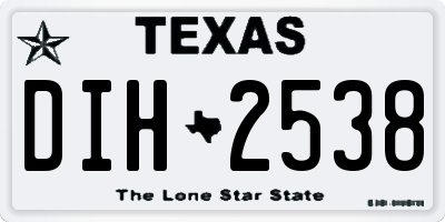 TX license plate DIH2538
