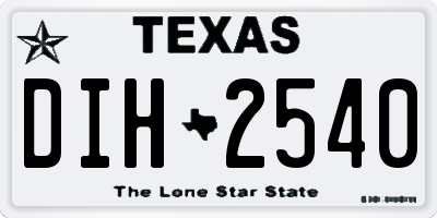 TX license plate DIH2540