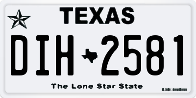 TX license plate DIH2581