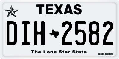 TX license plate DIH2582