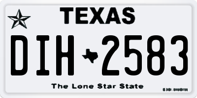 TX license plate DIH2583