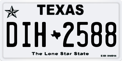 TX license plate DIH2588