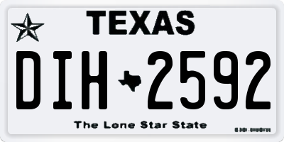 TX license plate DIH2592