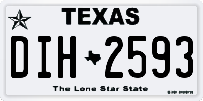 TX license plate DIH2593