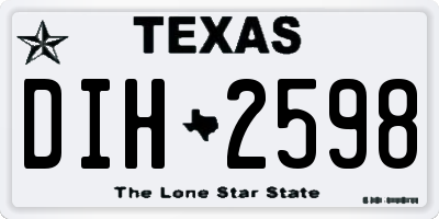 TX license plate DIH2598