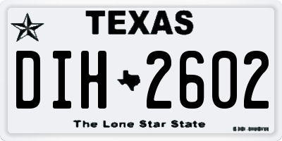 TX license plate DIH2602