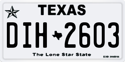 TX license plate DIH2603