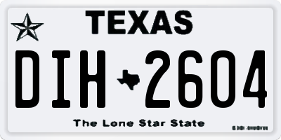 TX license plate DIH2604
