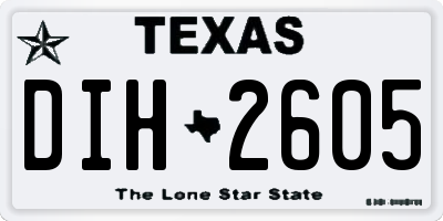 TX license plate DIH2605