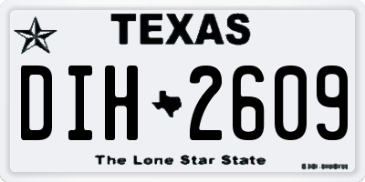 TX license plate DIH2609