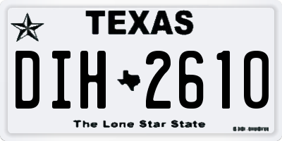 TX license plate DIH2610