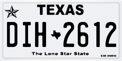 TX license plate DIH2612