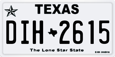 TX license plate DIH2615