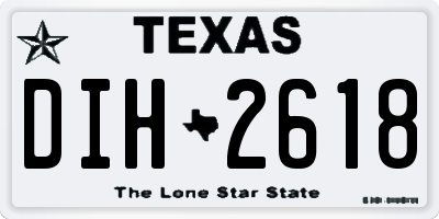 TX license plate DIH2618
