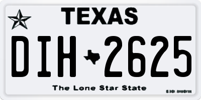TX license plate DIH2625