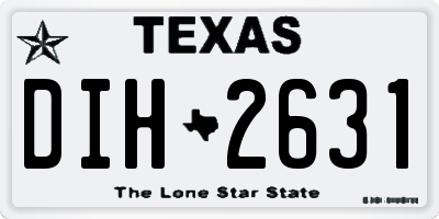 TX license plate DIH2631
